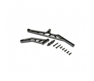 LOSI - Rear Chassis Brace Set, Aluminum, Black: DBXL-E 2.0