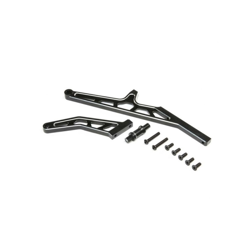 LOSI - Rear Chassis Brace Set, Aluminum, Black: DBXL-E 2.0
