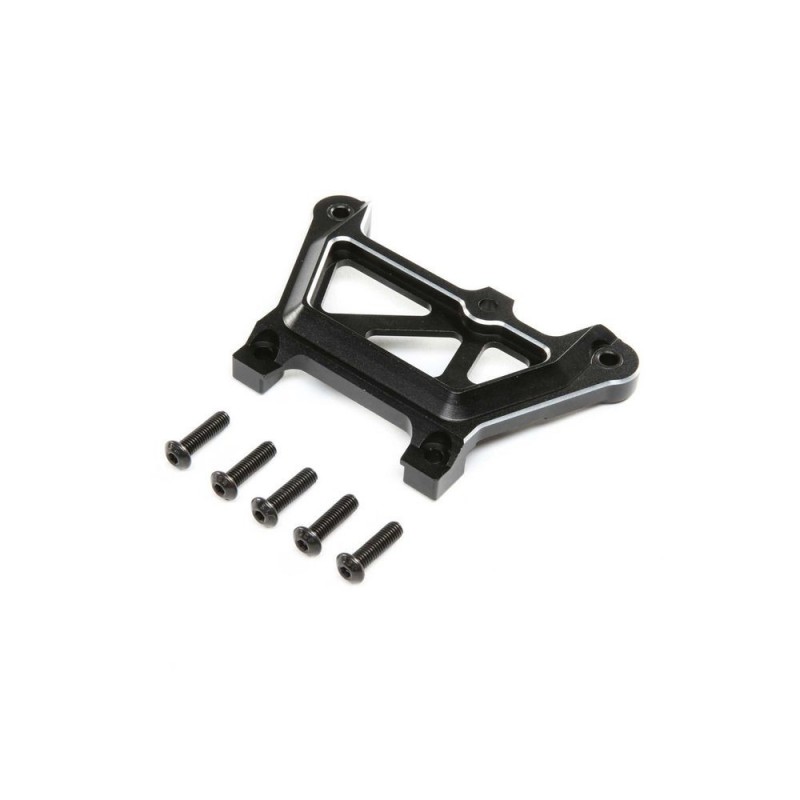 LOSI - Front Top Plate, Aluminum, Black: DBXL-E 2.0