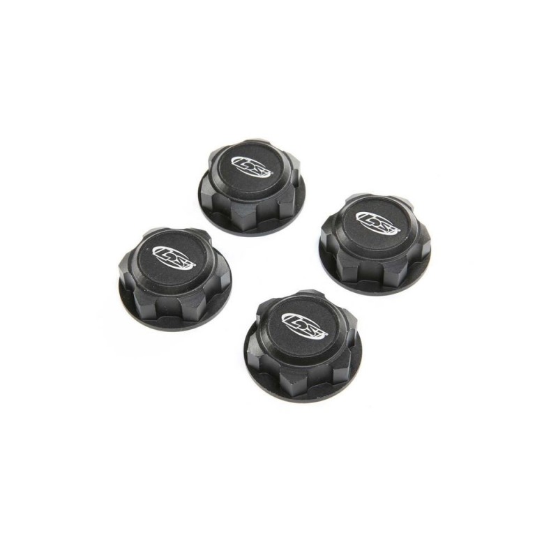 LOSI - Wheel Nut, Captured, Black (4): DBXL-E 2.0