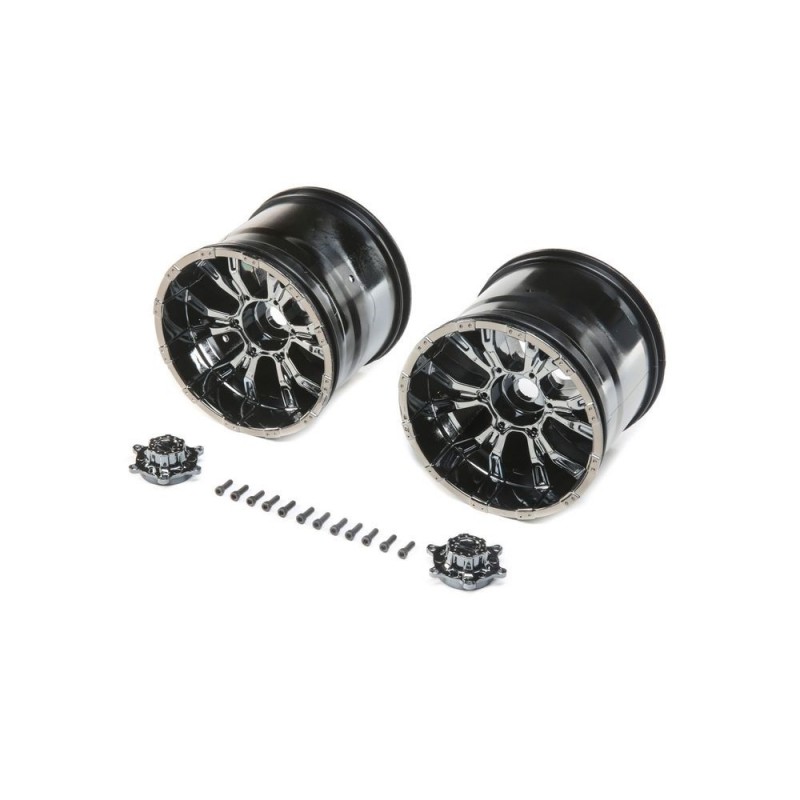 LOSI - LST - 420S Force wheels with cover, smoked chrome (2)