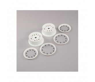 LOSI - Wheel & Beadlock Set, White (2): 5ive-T 2.0