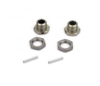 LOSI - Llantas hexagonales (Pr) Anodizado duro: 8B,8T