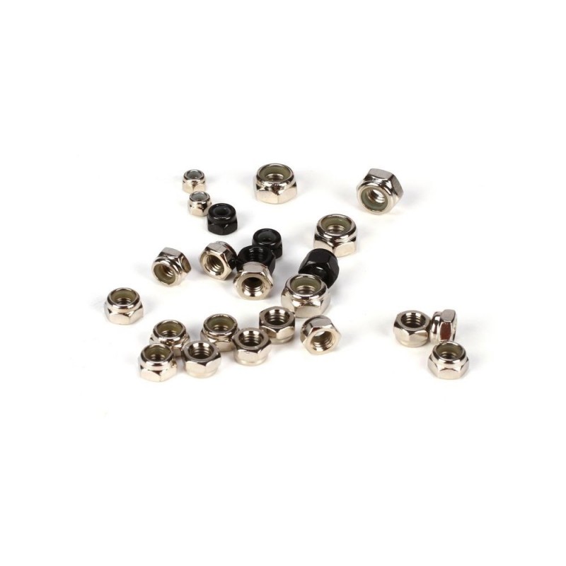 LOSI - 5ive-T -Assortiment d écrous auto-freinés M3,M4,M5 et M6 (24)