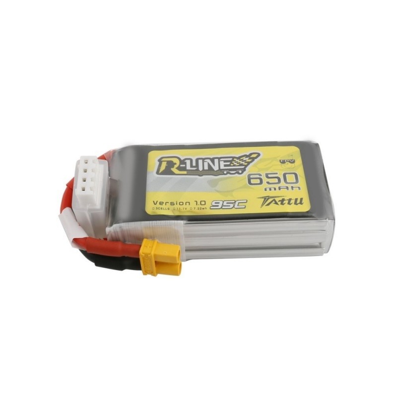 Batterie Tattu lipo R-line 3S 11.1V 650mAh 95C prise xt30