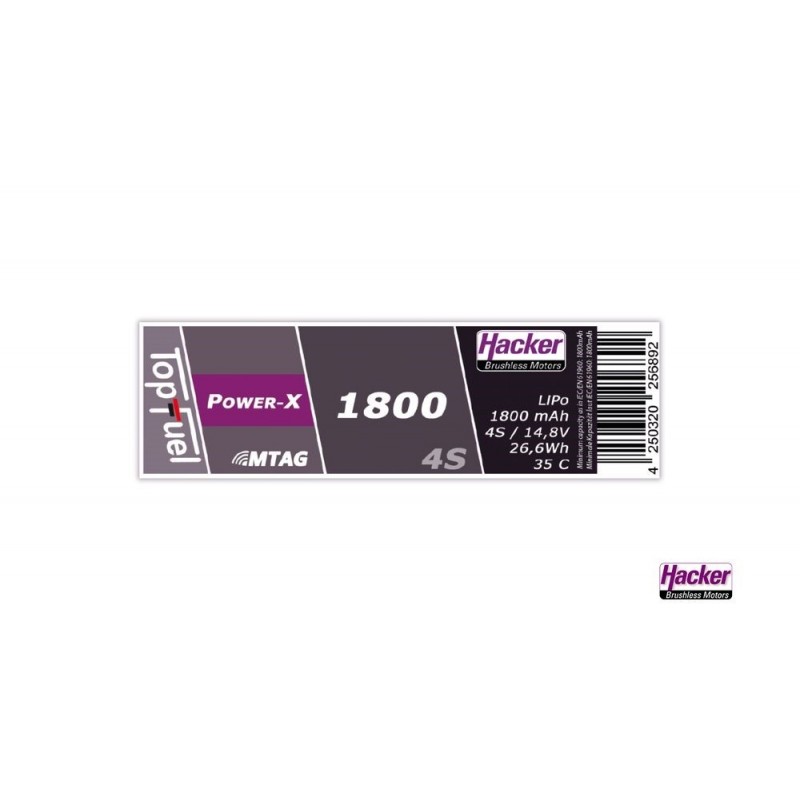 Lipo Akku Hacker TopFuel Power-X MTAG 4S 14.8V 1800mAh 35C Steckdose XT60