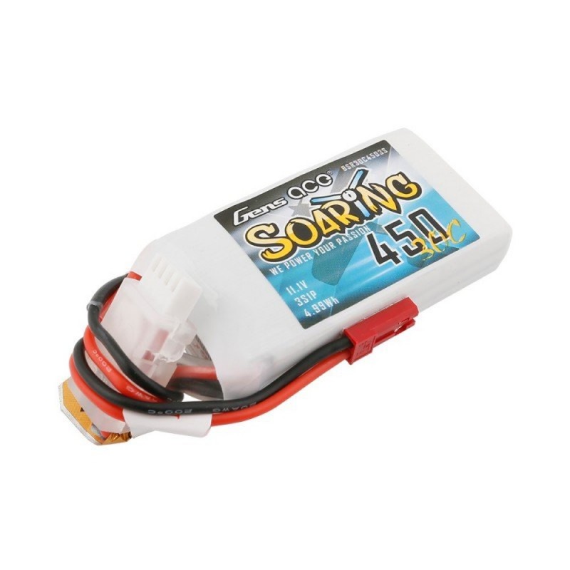 Battery Gen ace Soaring lipo 3S 11.1V 450mAh 30C socket jst-bec