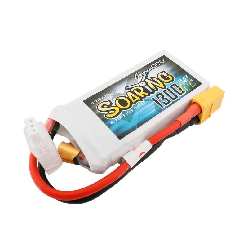 Akku Gen ace Soaring lipo 2S 7.4V 1300mAh 30C Steckdose XT60