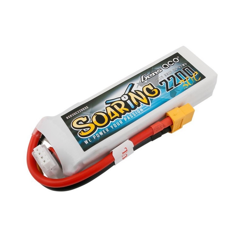 Batterie Gen ace Soaring lipo 3S 11.1V 2200mAh 30C prise XT60