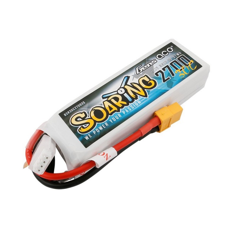 Gen ace Soaring lipo 3S 11.1V 2700mAh 30C battery XT60 socket