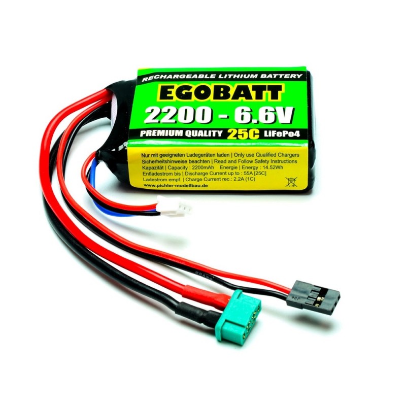 EGOBATT 6,6V 2200mAh 25C JR/MPX LiFe battery