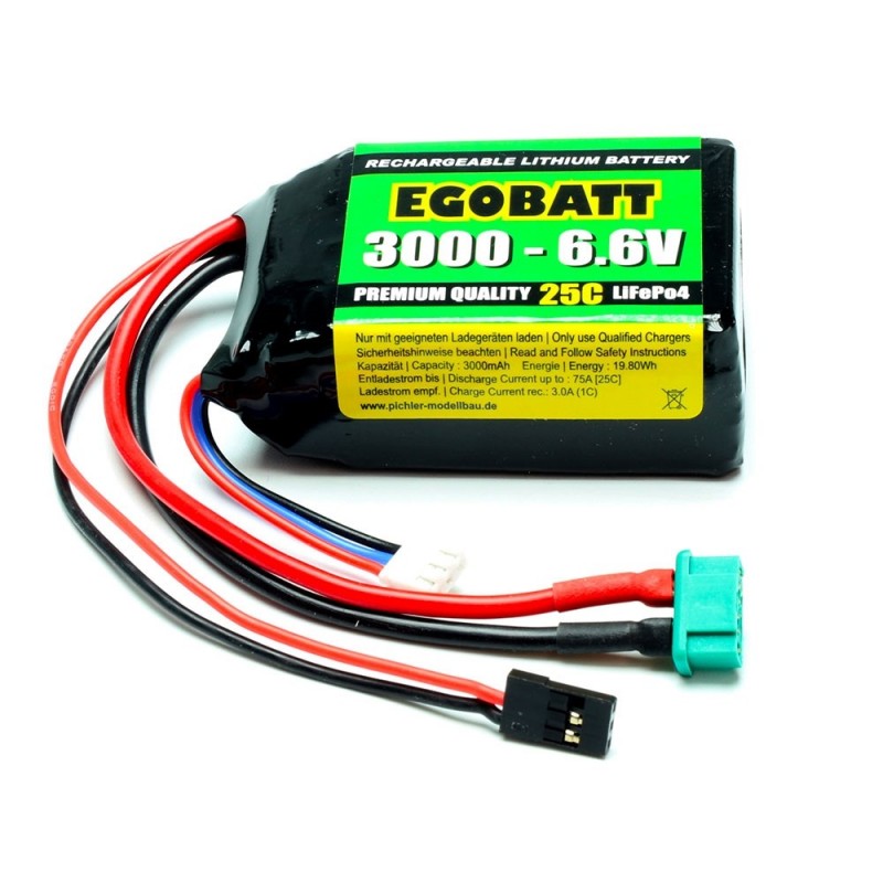 Batteria EGOBATT 6,6V 3000mAh 25C JR/MPX LiFe