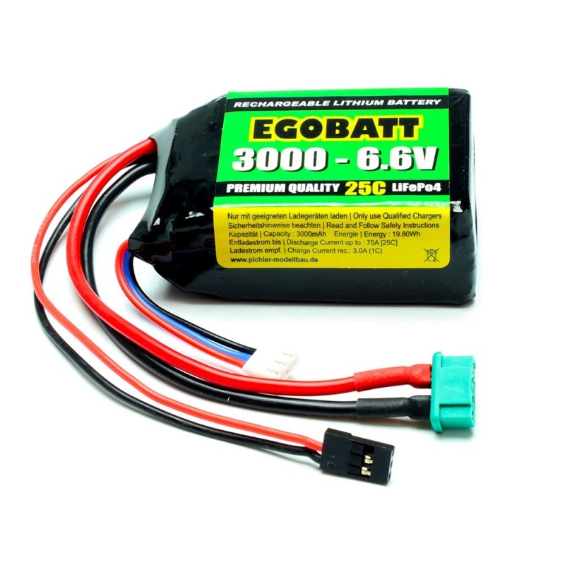EGOBATT 6,6V 3000mAh 25C JR/MPX LiFe battery