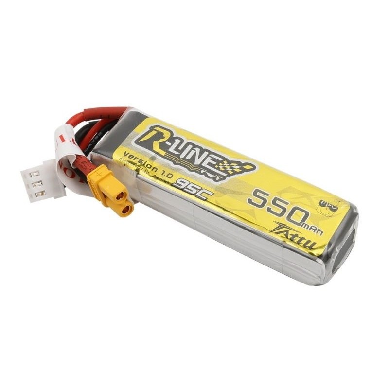 Batterie Tattu lipo R-line 2S 7.4V 550mAh 95C prise xt30