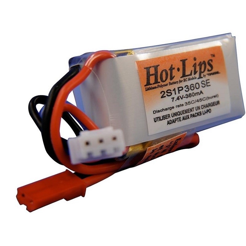Battery HOT LIPS lipo 2S 7,4V 360mAh JST-BEC socket