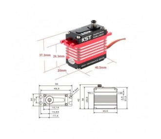 Servo KST X20-2208 MG HV (72g, 25kg.cm, 0,09s/60°)