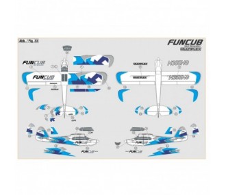 FunCub NG placa decorativa azul A y B Multiplex