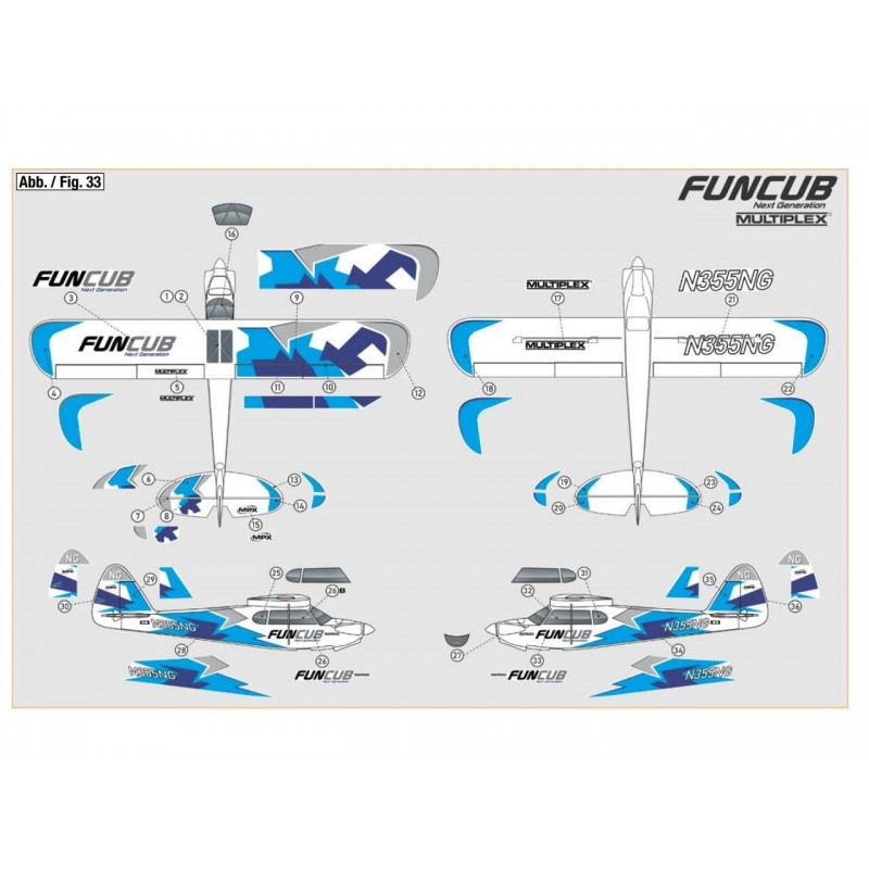 Planche de décoration FunCub NG bleu A und B Multiplex