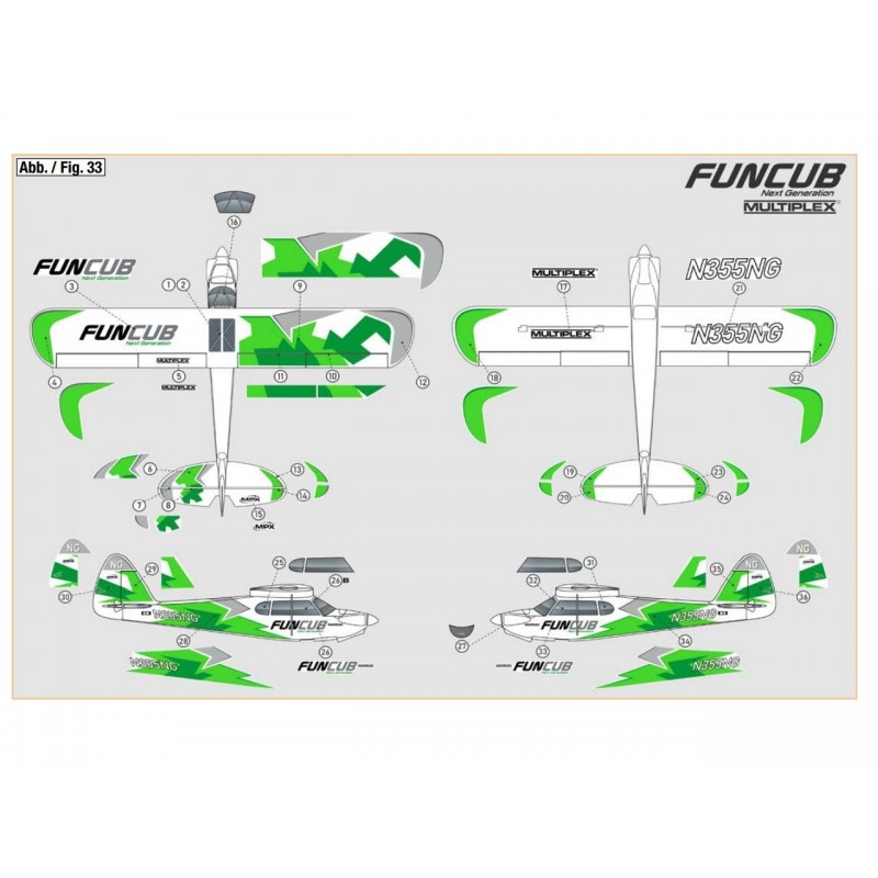 FunCub NG placa decorativa verde A y B Multiplex