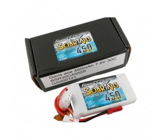 Akku Gen ace Soaring lipo 2S 7.4V 450mAh 30C Steckdose JST