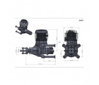 Motor de gasolina de 2 tiempos DLE-65 - Dle Motores