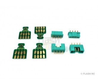 Presa MPX verde a 8 pin M/F + schede (2 coppie) + guaine termiche