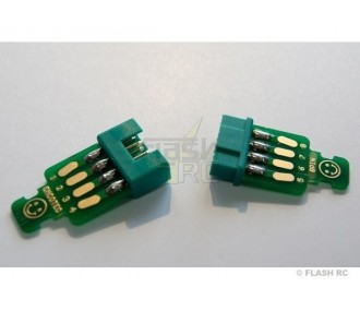 8-poliger MPX-Stecker grün M/F + Platinen (2 Paare) + Thermoschutzhüllen