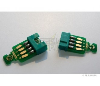 Presa MPX verde a 8 pin M/F + schede (2 coppie) + guaine termiche