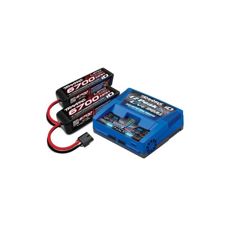 Caricabatterie Traxxas EZ-Peak Live 2973G 200W + 2x Lipo 14.8V 6700mAh 2890X