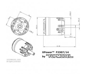 Moteur brushless XPower F2307/14 F5K - 27g