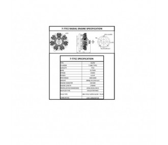 4-stroke UMS radial engine, 7 cylinders 77cc, methanol