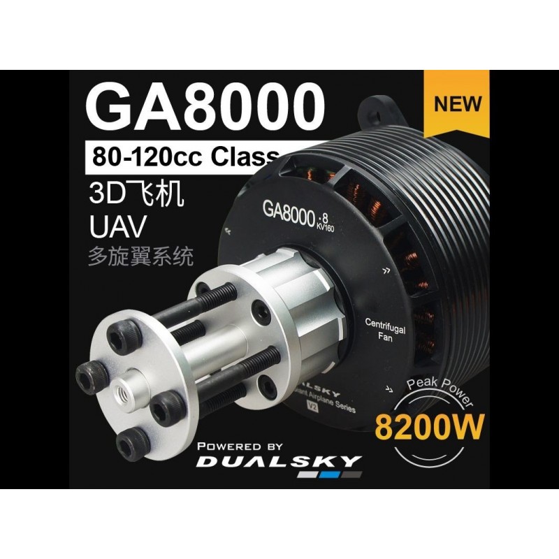 Moteur Dualsky GA8000.8 80-120CC (1140g, 160kv, 8200W)