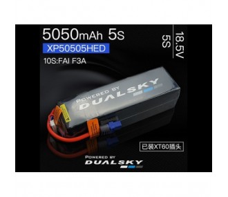 Dualsky HED battery, lipo 5S 18.5V 5050mAh 50C/5C