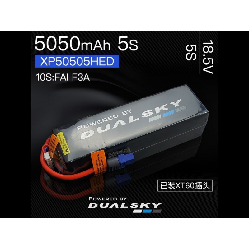 Dualsky HED battery, lipo 5S 18.5V 5050mAh 50C/5C