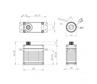 Servo digital sin escobillas Standard Mks HBL3850 MG