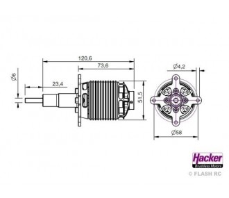 Brushless motor Hacker A50-10L kV530 Turnado V3 Glider