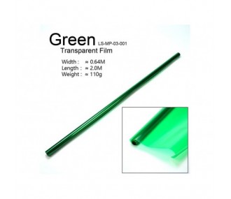 Rotolo da 2 m di tela trasparente verde (larghezza 64 cm)