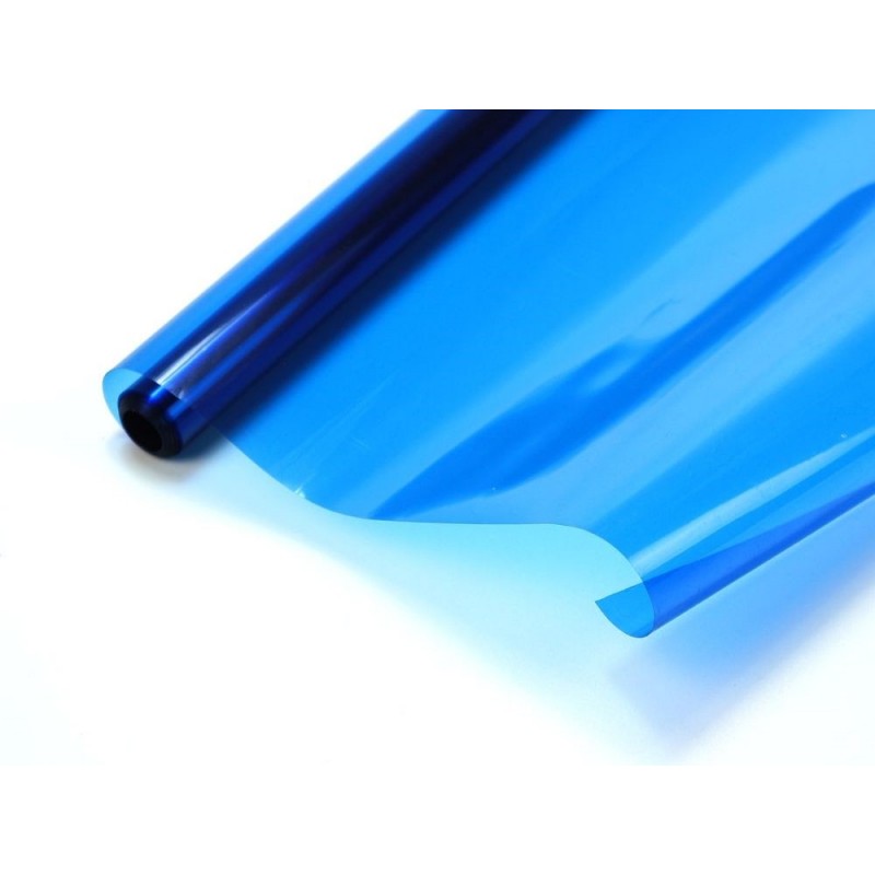 Rotolo da 2 m di tessuto trasparente blu (larghezza 64 cm)