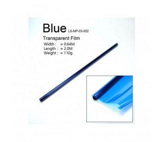 Rollo de 2 m de tela azul transparente (64 cm de ancho)