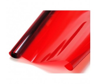 Rotolo da 2 m di tessuto trasparente rosso (larghezza 64 cm)