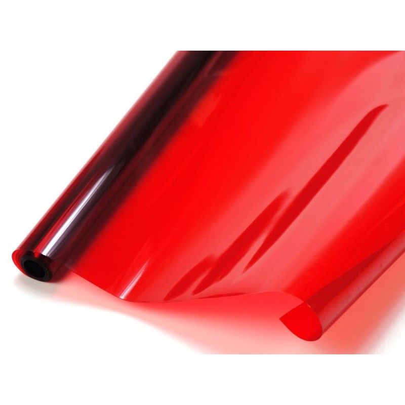 Rollo de 2 m de tela transparente roja (64 cm de ancho)