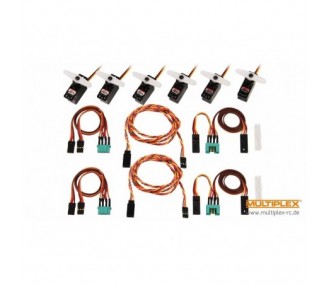 Servo set con cables M6/UNI LENTUS (completo) Multiplex