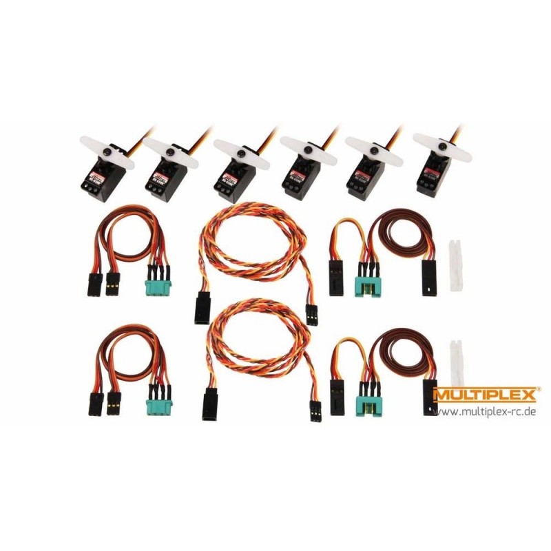 Servo set con cables M6/UNI LENTUS (completo) Multiplex