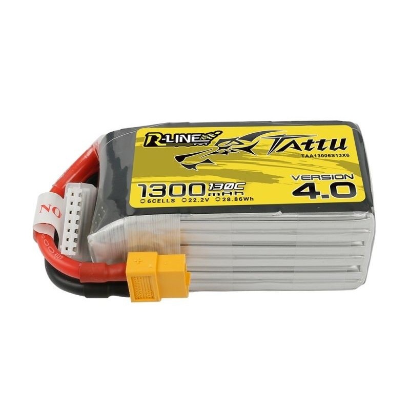 Batterie Tattu R-line V4.0 lipo 6S 22.2V 1300mAh 130C prise XT60