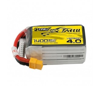 Batterie Tattu R-line V4.0 lipo 6S 22.2V 1400mAh 130C prise XT60