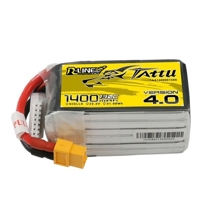 Batterie Tattu R-line V4.0 lipo 6S 22.2V 1400mAh 130C prise XT60