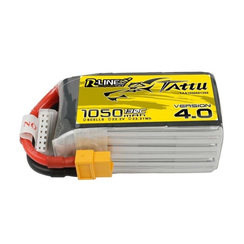 Battery Tattu R-line V4.0 lipo 6S 22.2V 1050mAh 130C XT60 socket