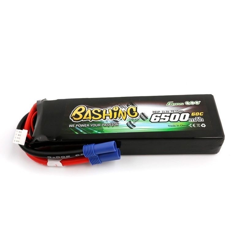 Batería Gens Ace Bashing-Series, Lipo 3S 11.1V 6500mAh 60C EC5 Plug