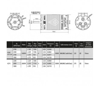 Brushless-Motor K8 ELITE 4274 - 2000 KV Racing KONECT