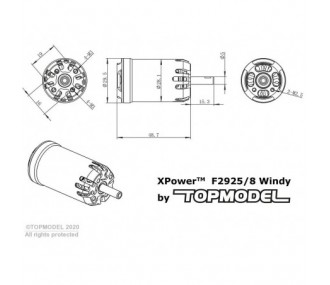 Moteur brushless XPower F2925/8 F5J WINDY - 102g